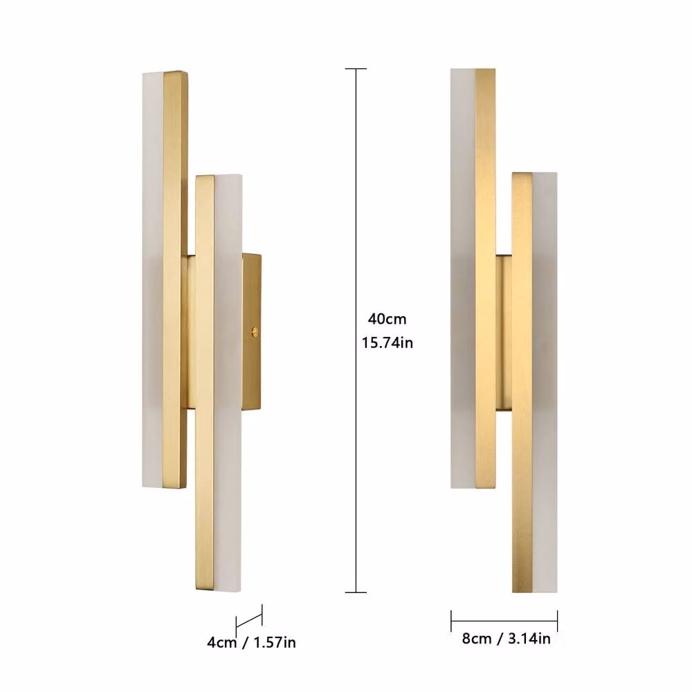 Goeco Modern LED Interior Wall Light in Gold/Brass, 16W, Warm White, 40 cm – 2