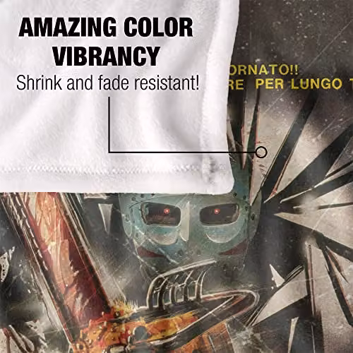 LOGOVISION Friday The 13th International Chainsaw Poster Super Soft Fleece Throw Blanket, Multicolour, W/H: 91 x 147 cm – 3