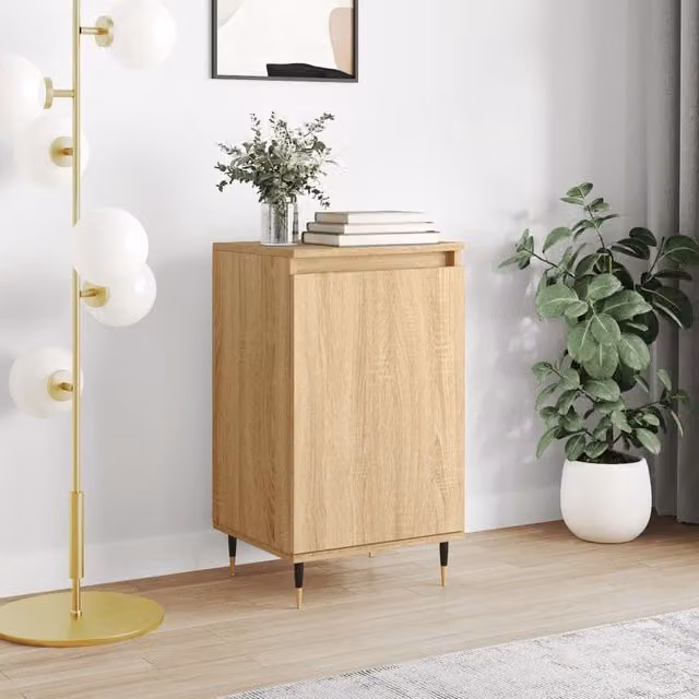 Berkfield Home Sonoma Oak Sideboard in Grey and Brown, W/D/H: 40 x 35 x 70 cm – 1