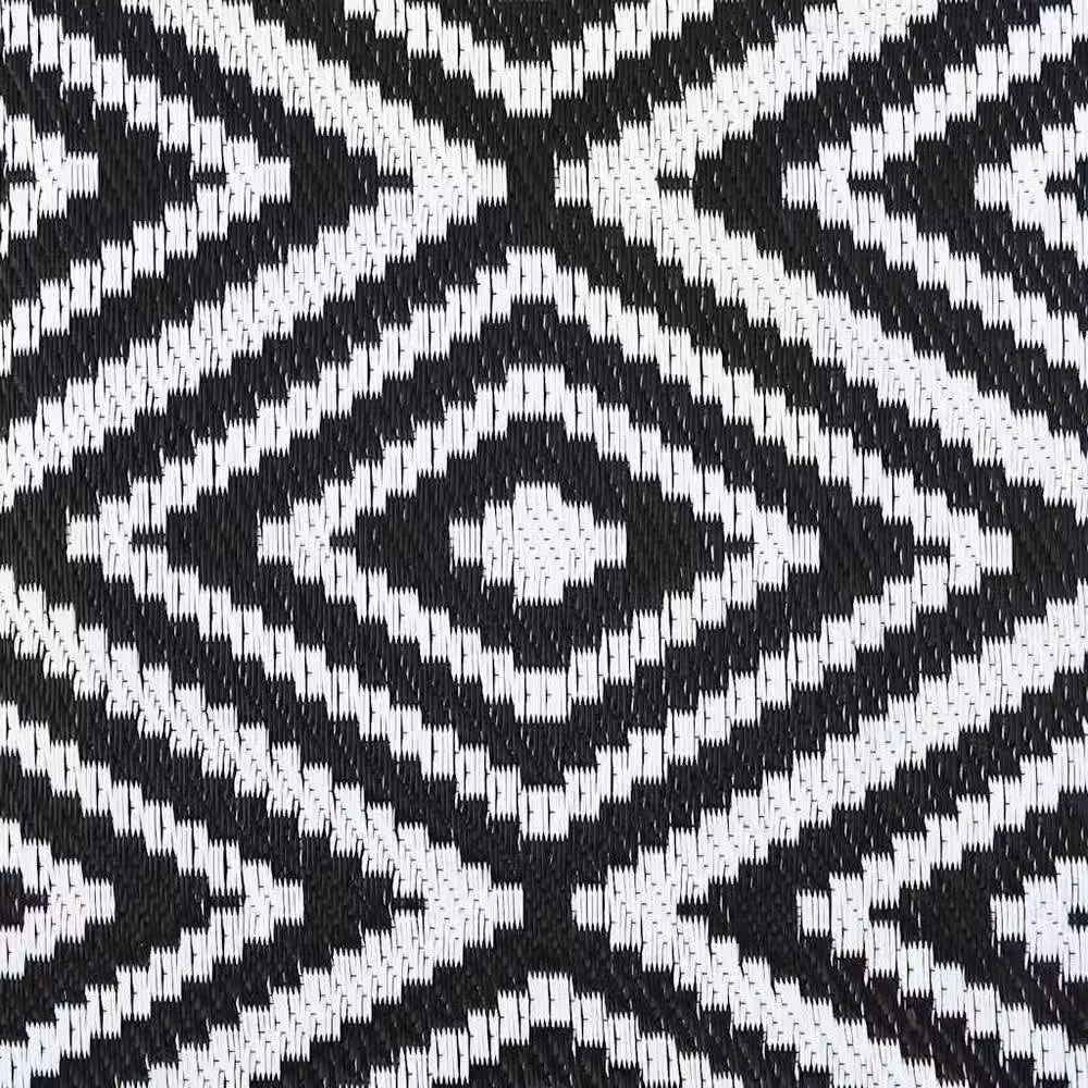 Berkfield Home Geometric Outdoor Carpet in White and Black, W/D/H: 190 x 290 cm – 3