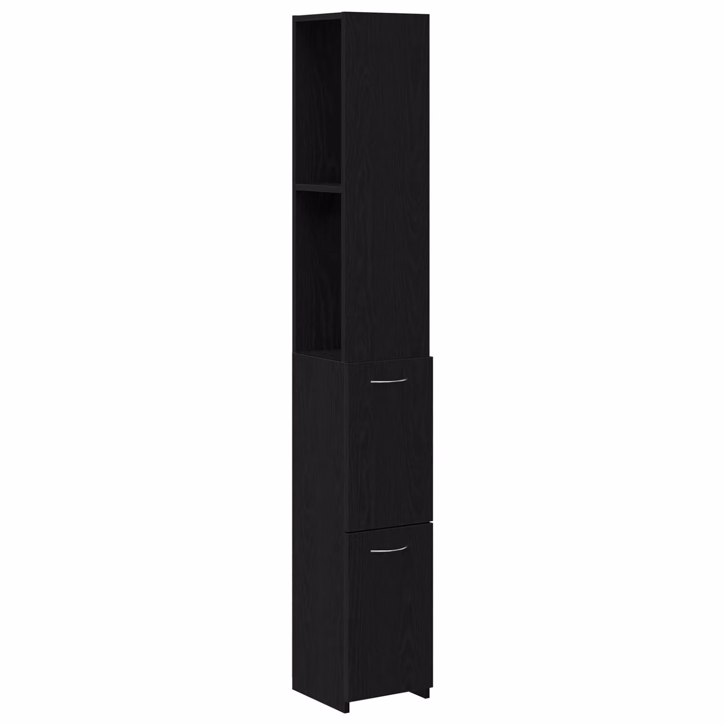 Berkfield Home Black Oak Modern Bathroom Cabinet with Hinged Doors and Internal Shelves, W/D/H: 25 x 25 x 170 cm – 2