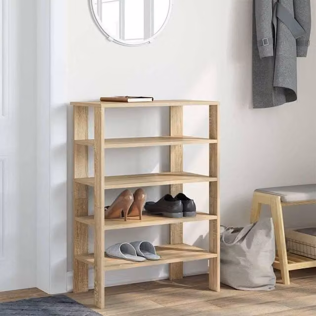 Berkfield Home Shoe Rack in Sonoma Oak, W/D/H: 61 x 32 x 87.5 cm