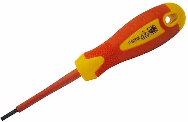 Faithfull Slotted VDE Screwdrivers with Soft Grip in Multi Colour
