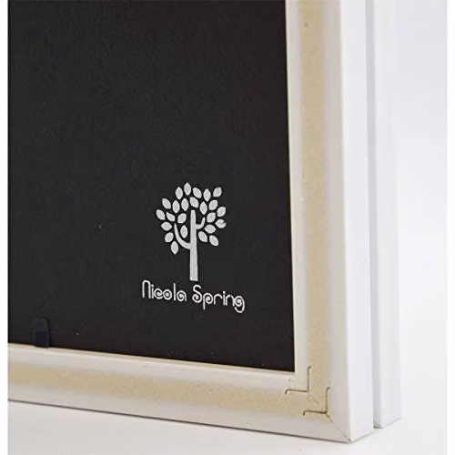 Nicola Spring Pack of 5 White Folding 2-Photo Frames for 5 x 7 inch Pictures, Freestanding and Rectangular – 2