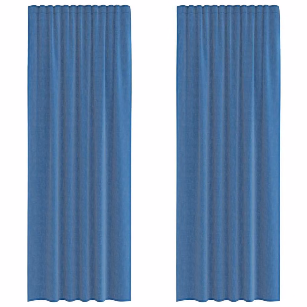 Berkfield Home Royal Blue Transparent Voile Curtains with Rod Pockets, 2 Pack, W: 140 cm, H: 260 cm – 2