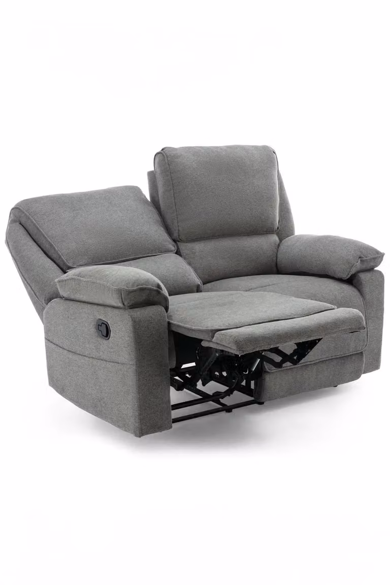 More4Homes Sydney 3 Piece Fabric Manual Recliner Sofa Set in Grey