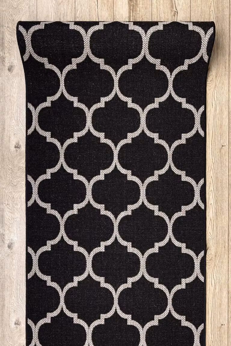 RugsX Floorlux Sisal Runner in Black, W: 70 cm, L: 210 cm