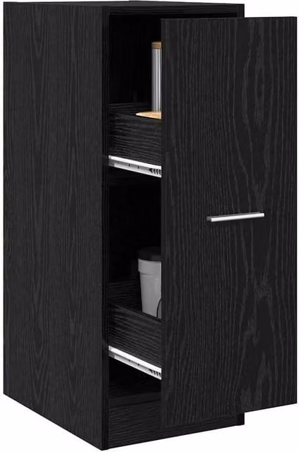 Berkfield Home Modern Apothecary Cabinet in Black Oak, W/D/H: 30 x 41 x 77.5 cm