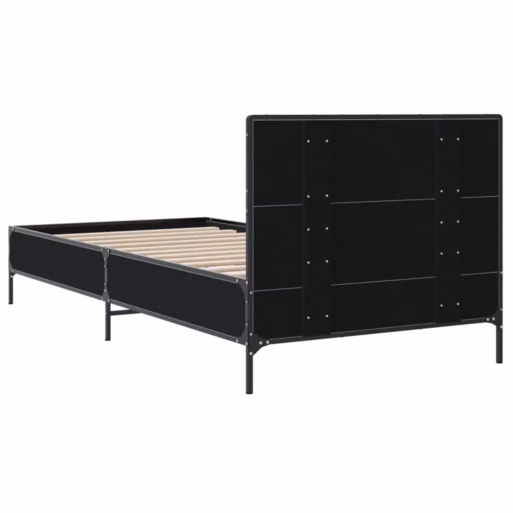 Berkfield Home Modern Black Bed Frame W/D/H: 100 x 200 cm – 4