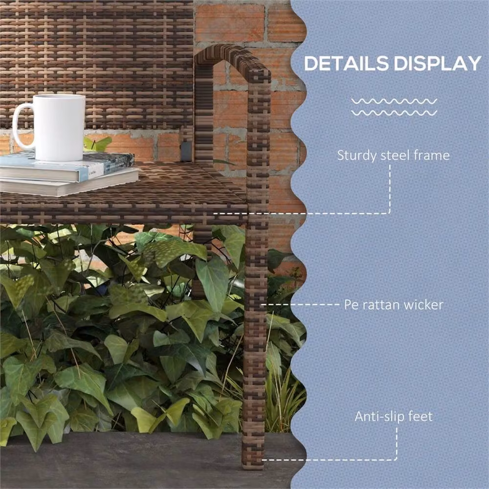 SPETLEK Brown 2 Seater Rattan Garden Bench W/D: 100 x 100 cm – 4
