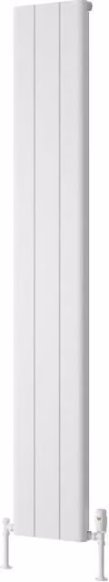 Bathroom Kingdom Resia White Designer Flat Panel Vertical Aluminium Radiator H: 180 cm, W: 28 cm, D: 2.8 cm