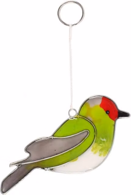 KDMK Multicolour Glass Goldfinch Bird Hanging Suncatcher for Garden and Window Decor