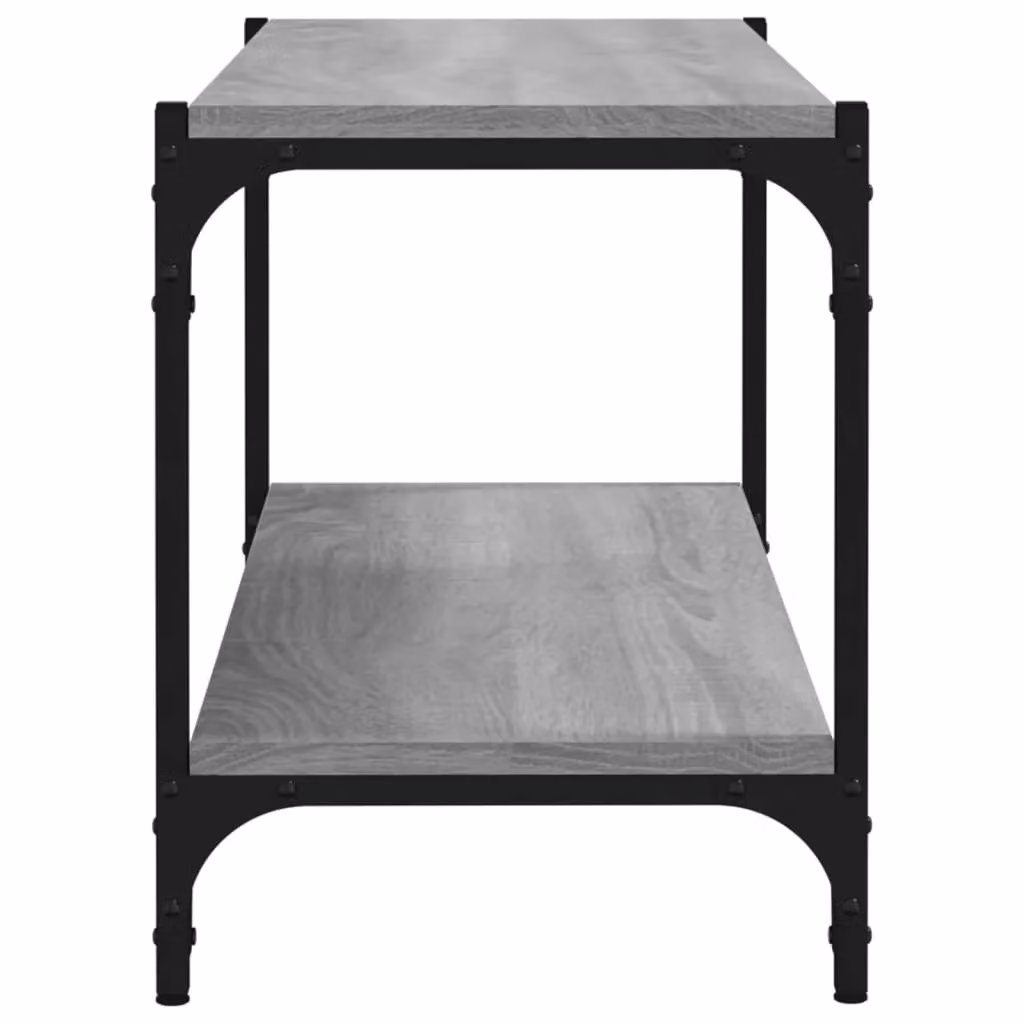 Berkfield Home Grey Sonoma TV Cabinet in Engineered Wood and Steel, W/D/H: 80 x 33 x 41 cm – 4