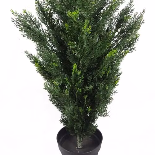 Leaf Artificial Cedar Cypress Topiary Tree in Green, Height: 120 cm – 4