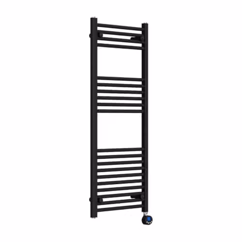 Lux Heat Black Metal Electric Ladder Towel Radiator H 120 cm x W 50 cm