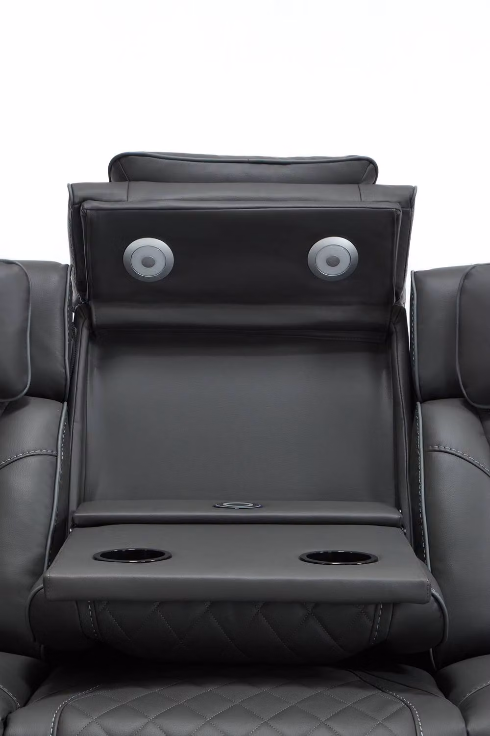 More4Homes Capri 3 Seater Electric Recliner Sofa in Charcoal Grey with Cup Holders and USB Charging – 3