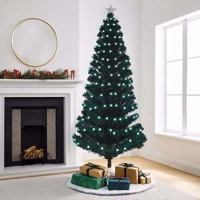 Home Republic Emerald Green Decorated Artificial Christmas Tree with LED Lights, H 150 cm x W 15 cm