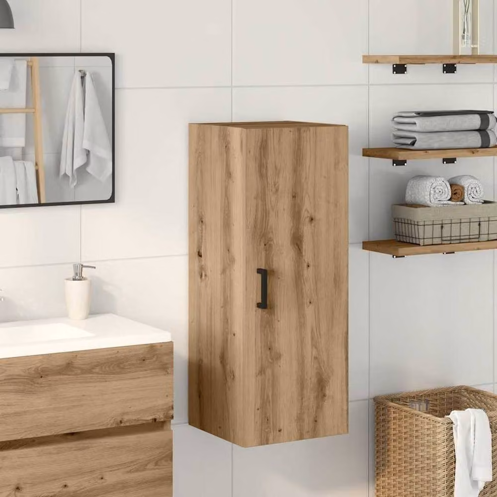 Berkfield Home Artisan Oak Wall Mounted Cabinet in Light Tan, W/D/H: 34.5 x 34.5 x 90 cm – 2