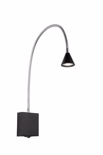 Lucide Buddy Modern Adjustable LED Wall Lamp and Bedside Reading Light in Black – 1