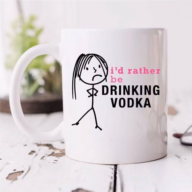 60 Second Makeover Women's I'd Rather Be Drinking Vodka Ceramic Mug in White