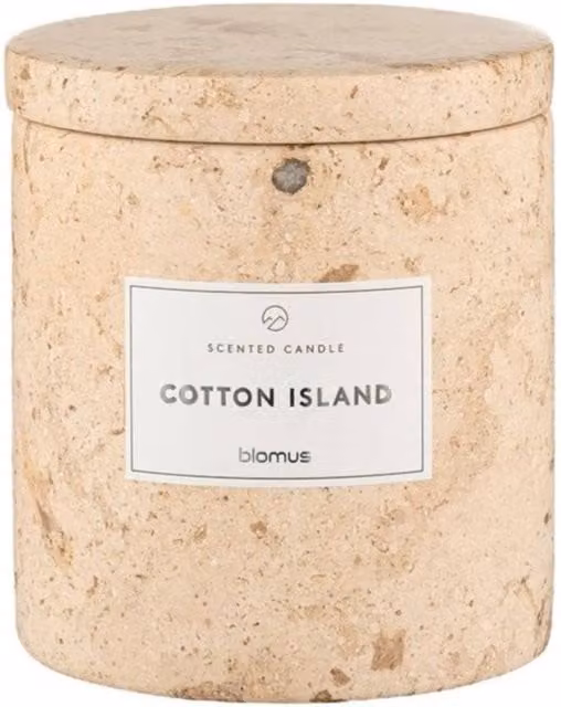 Blomus FRABLI Cotton Island Scented Candle in Travertin Beige