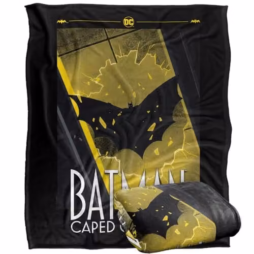 LOGOVISION Batman Caped Crusader Animated Series Flying Shadow Super Soft Fleece Throw Blanket, Multicolour, W: 127 cm, D: 152.4 cm – 1