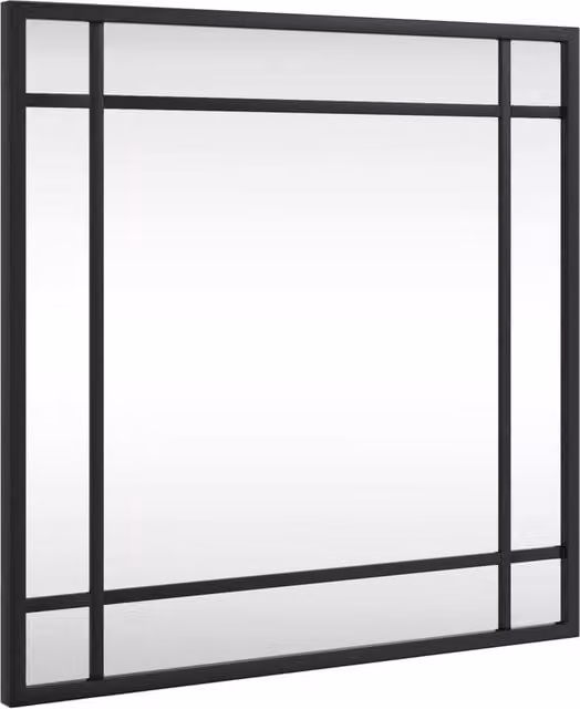 Berkfield Home Minimalist Square Wall Mirror in Black, W/H: 40 x 40 cm
