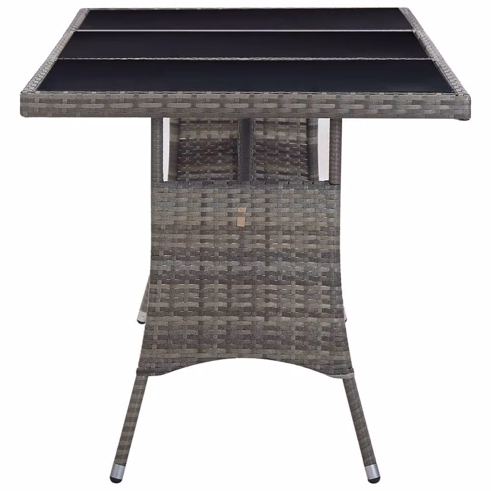 Berkfield Home Modern Grey Poly Rattan Garden Table W/D/H: 170 x 80 x 74 cm – 3