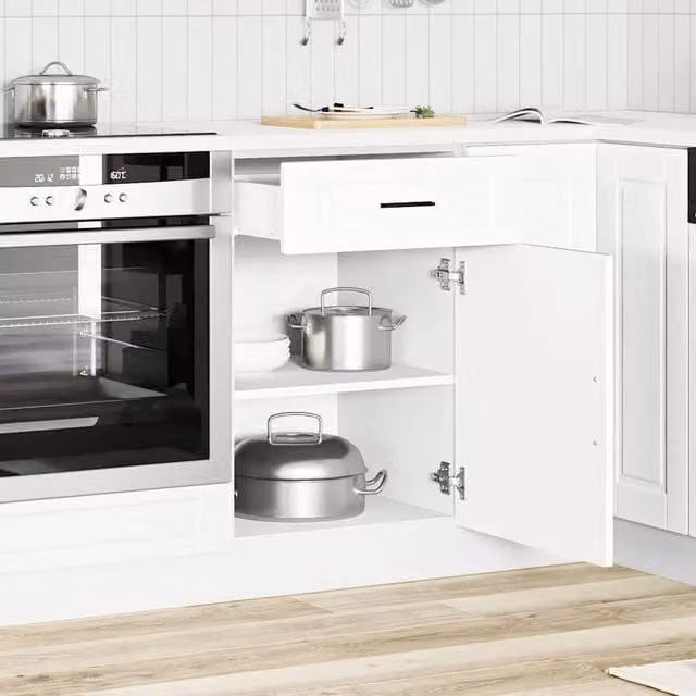 Berkfield Home Porto White Kitchen Base Cabinet in Engineered Wood