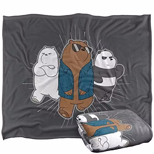 LOGOVISION We Bare Bears Super Soft Microfibre Fleece Throw Blanket, White, W/D/H: 152 x 127 cm