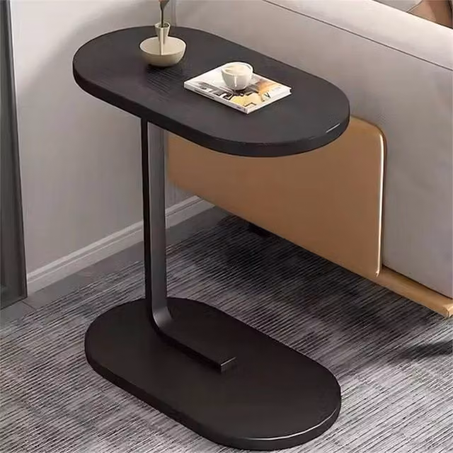 Nordara Black C-Shaped Compact Sofa Side Table, W/D/H: 110 x 15 x 15 cm – 1