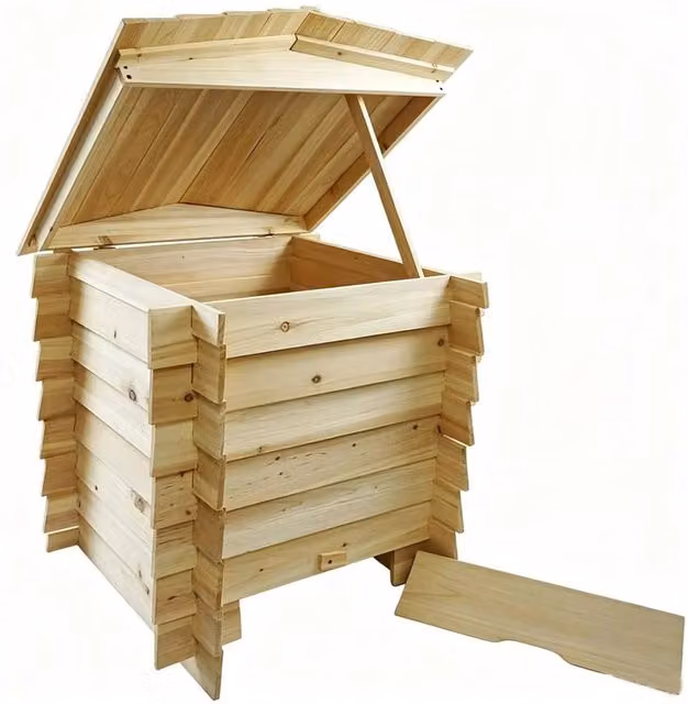 Havendro 300L Wooden Compost Bin in Natural Brown and Beige – 1