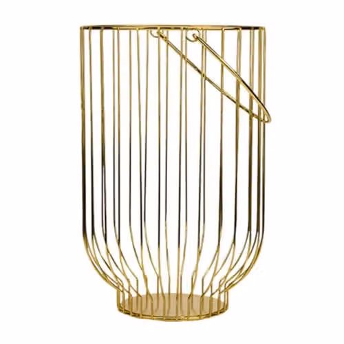 Madison & Mayfair Art Deco Style Round Gold Metal Wire Tabletop Vase W/D/H: 25.0 x 40.5 x 25.0 cm – 3