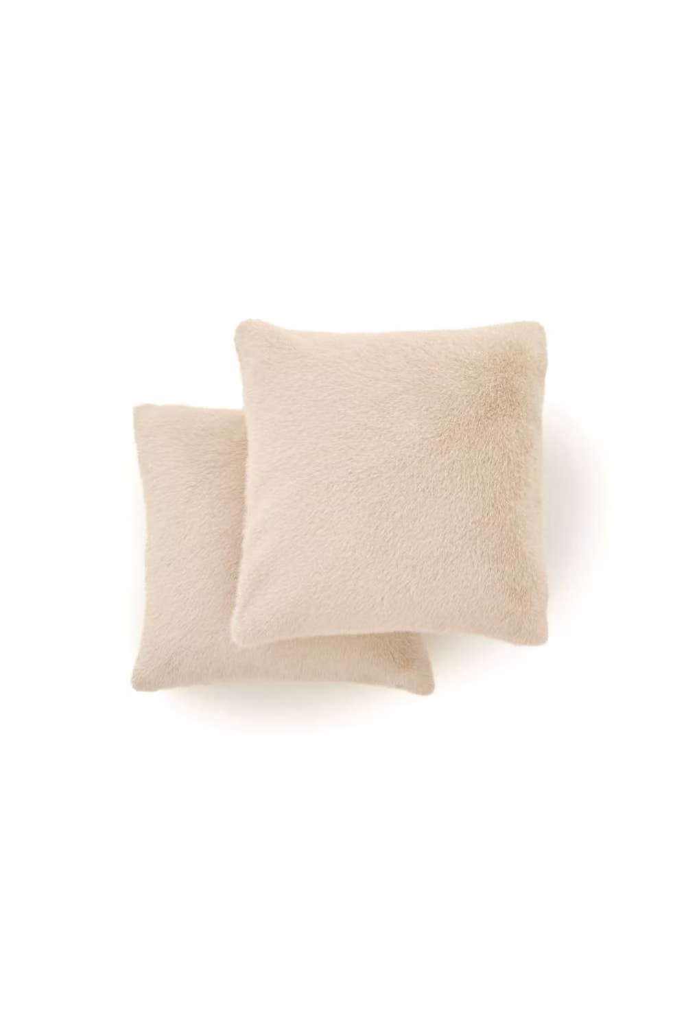 The Lyndon Company Ashford Faux Fur Pair of Cushions in Beige, W/D/H: 50 x 50 x 50 cm – 2