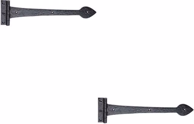 Loops 2x Pair Ornate T Hinge Black Antique Internal Decorative Door Hinge, 380 x 102 mm