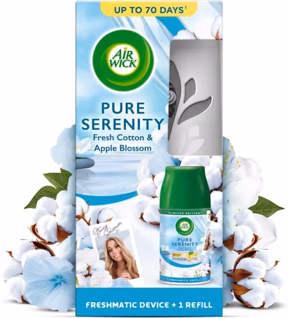 Air Wick Pure Serenity Freshmatic Autospray Air Freshener Kit, White, Blue and Multicolour, 250ml