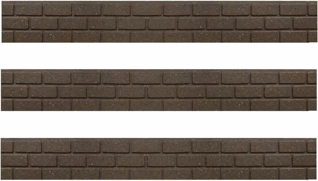 Primeur Set of 3 Brown Brick Rubber Edging