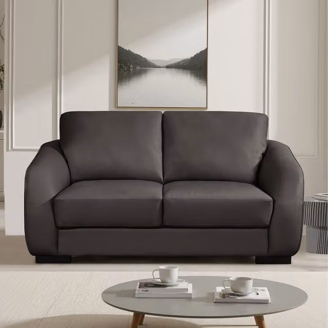 Artemis Home Brandon 2 Seat Sofa in Brown Bonded Leather