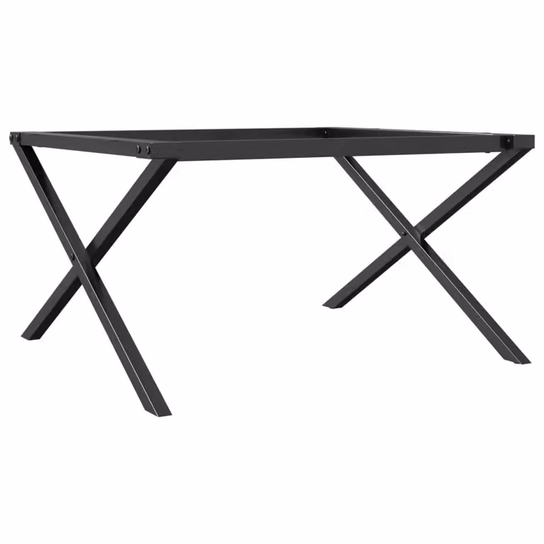 Berkfield Home X-Frame Coffee Table Legs in Matt Black Steel, W: 80 cm, D: 70 cm, H: 43 cm
