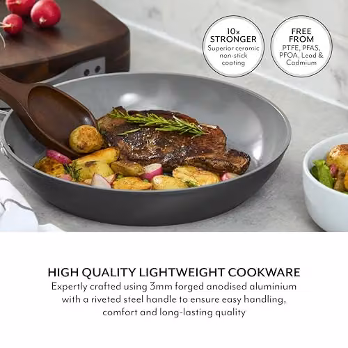 Sur La Table Hard Anodised Ceramic Non-Stick Frying Pan, Grey, 30 cm – 2