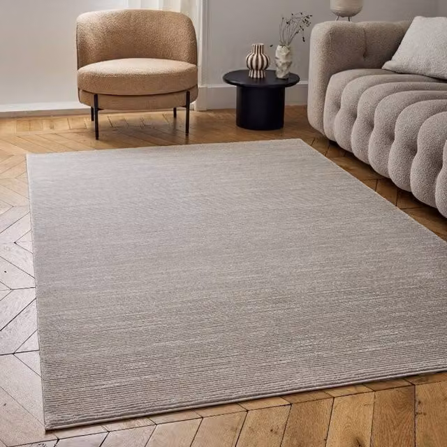 THE RUGS Carmel Modern Striped Area Rug and Runner in Beige, W: 80 cm, L: 150 cm – 1