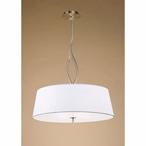Mantra Iluminación Nintette 4-Light Pendant Lamp in Gold/Brass and White – 2