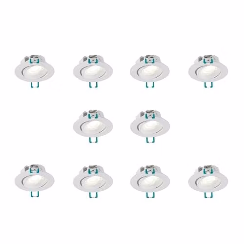 SYLVANIA SylSpot Neos LED Recessed Spotlight, 4.8W, 430 Lumens, IP44, White, Pack of 10