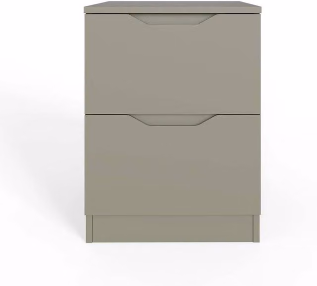KORVIXA Sage Green Bedside Table with Central Runners W/D/H: 100 x 100 x 100 cm