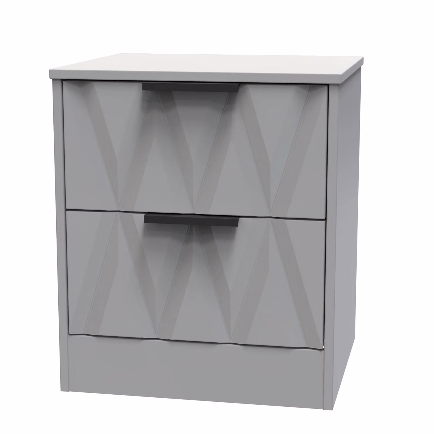Ready Assembled 2 U Washington 2 Drawer Bedside Cabinet in Grey – 2