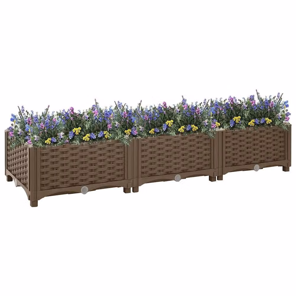 Berkfield Home Brown Polypropylene Raised Bed W/D/H: 120 x 40 x 23 cm – 2