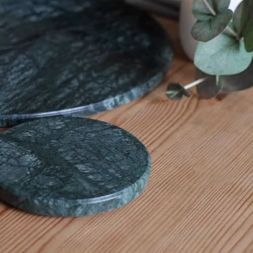 Argon Tableware Green Marble Round Coasters, Set of 6, Diameter: 10 cm – 2