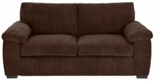 Furniture786Ltd Claude 3 Seater Jumbo Cord Upholstered Sofa in Brown