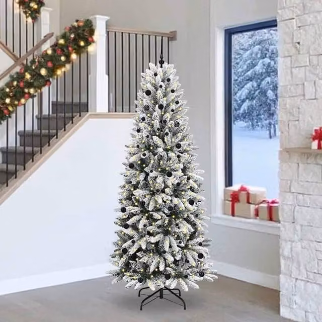 Berkfield Home Artificial Christmas Tree with 300 White LEDs, W/D/H: 93 x 93 x 240 cm