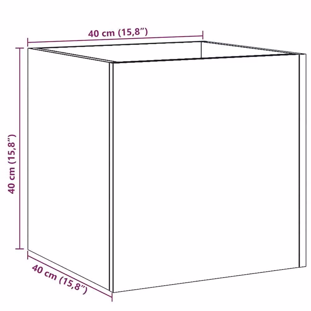 Berkfield Home Planter Box in Brown Old Wood, W/D/H: 40 x 40 x 40 cm – 4